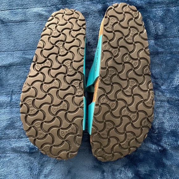 ☀️Birkenstock Arizona 6 Turquoise Patent Leather Sandals with Double Straps ☀️ - Picture 5 of 12